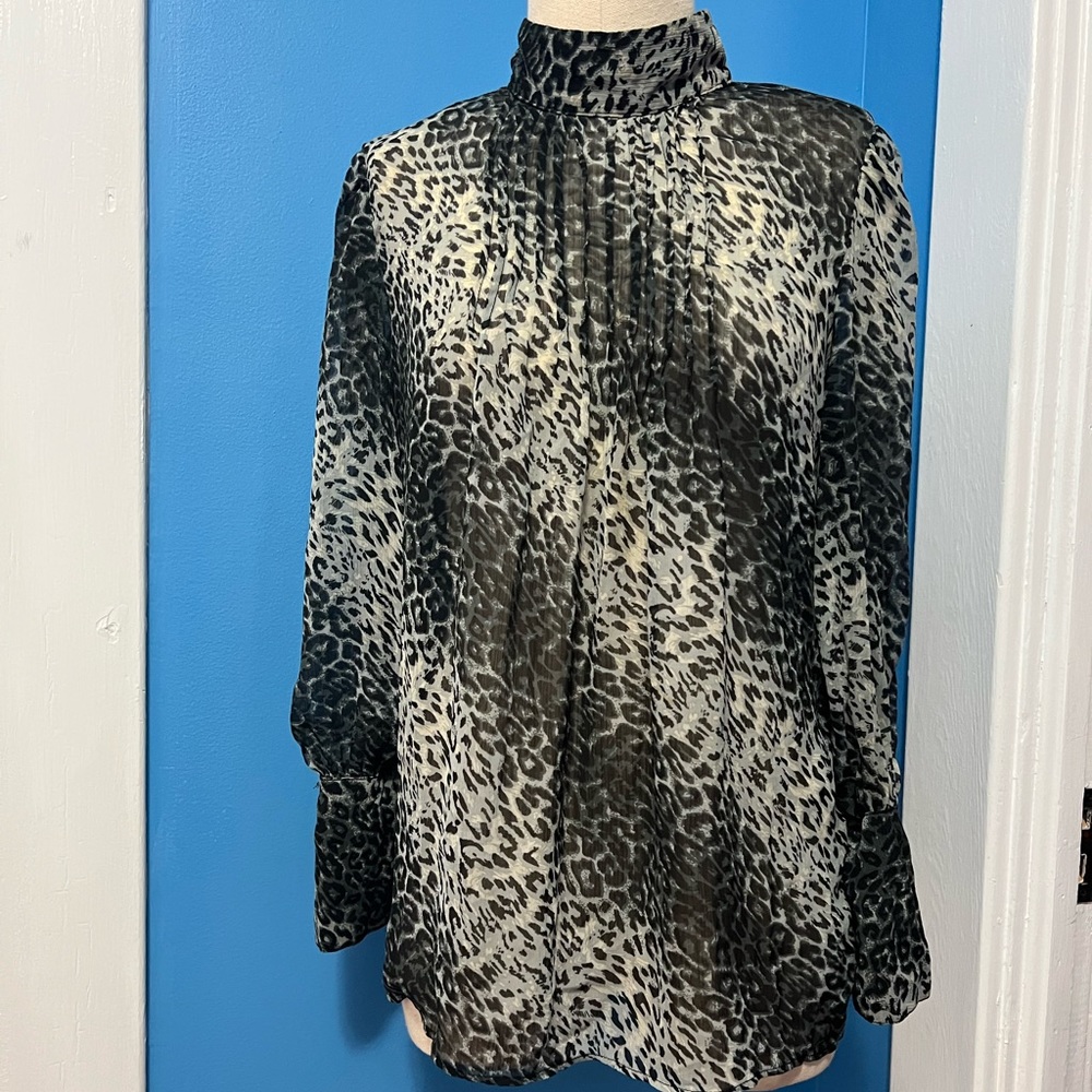 Leopard sheer blouse